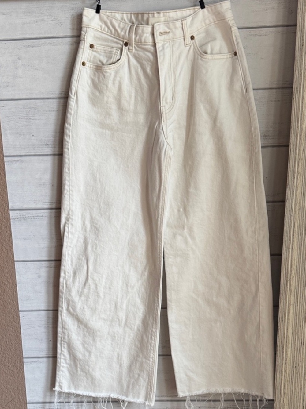 H&M Cream Wide Leg Jeans
